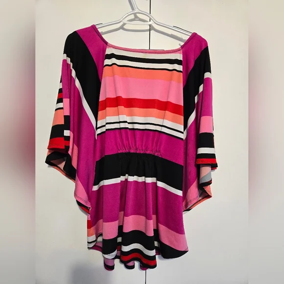 Massini Striped Pink and Black Women's Top - Picture 7 of 7